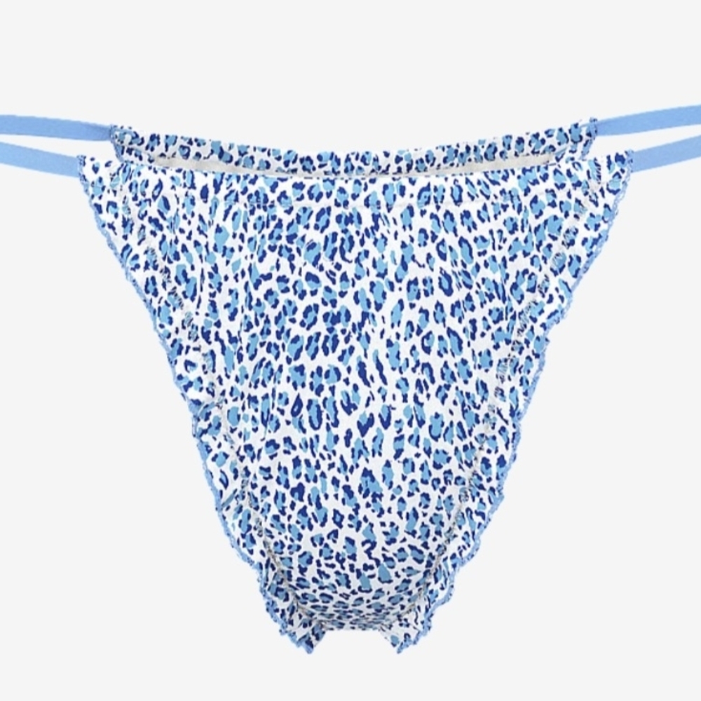 Frankie's Bikinis Blue Leopard Bikini Bottom Xxl